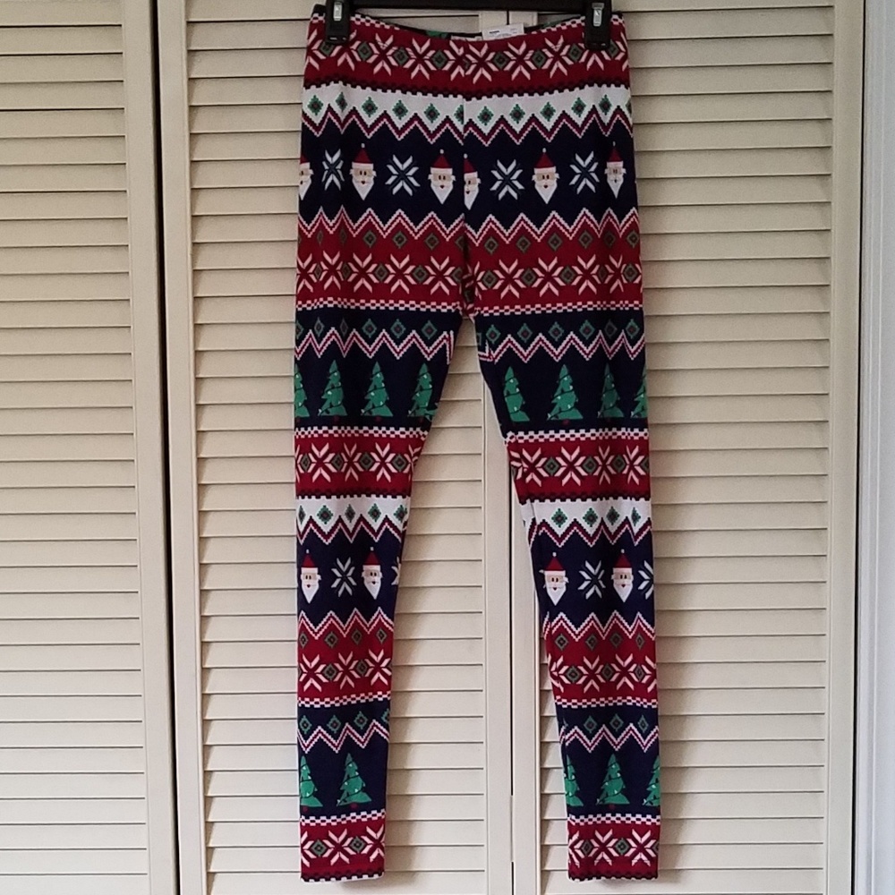 NWT Juniors SO Holiday Santa Leggings